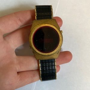 Vintage Red Face Digital MWC Speidel USA Watch